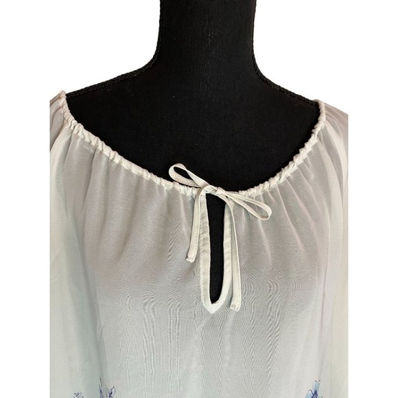 Lauren Conrad Women's Tunic Top, Size Large, Long Sleeve with Lace - Picture 2 of 8